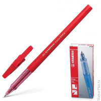Ручка шариковая STABILO "Liner", корпус красный, толщина письма 0,3 мм, красная, 808/40