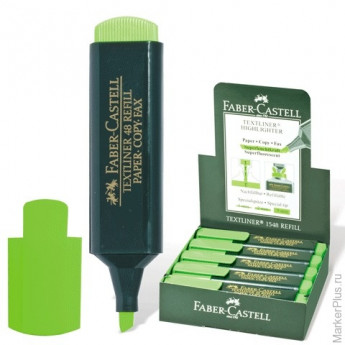 Текстмаркер FABER-CASTELL, толщина письма 1-5 мм, флуоресцентный зелёный, FC154863