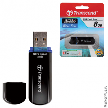 Флэш-диск 8 GB, TRANSCEND JetFlash 600, USB 2.0, черный, TS8GJF600