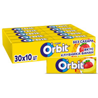 Жевательная резинка Orbit Клубника-банан без сахара, 13,6гх30шт/уп, комплект 30 шт