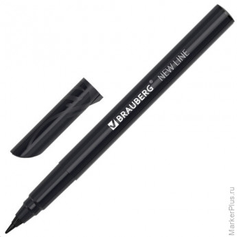 Маркер перманентный BRAUBERG NEW LINE, ЧЕРНЫЙ, круглый наконечник 2 мм, 152209