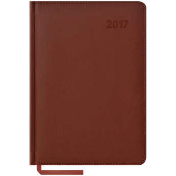 Ежедневник датированный 2017г., А5, 176л., кожзам, "Vivella", коричневый