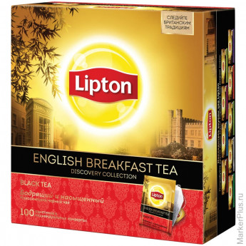 Чай Lipton "Discovery. English Breakfast", черный, 100 пакетиков по 2г
