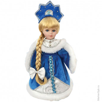 Декоративная кукла "Снегурочка Катюша" 30 см, синяя