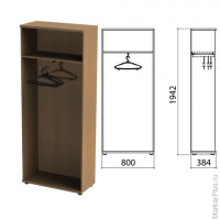 Шкаф (каркас) для одежды "Этюд" (ш800*г384*в1942 мм), дуб онтарио 160, 400001, ш/к 00560