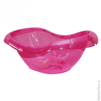 Ванночка детская "Лотос", фиксатор для душевой лейки, пластиковая, 28х46х80 см, розовая, IDEA, М 258