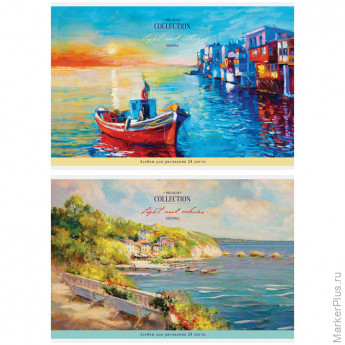 Альбом для рисования 24л., А4, на скрепке ArtSpace 'Винтаж. Пейзажи', Ассорти, ассорти, 7 шт/в уп