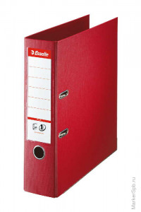 Папка-регистратор Esselte "Standard Plus", 80мм, полипропилен, нижний метал. кант, красная