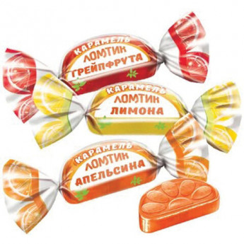 Карамель леденцовая ЛОМТИК ассорти (апельсин, лимон, грейпфрут), 500 г, ВК276
