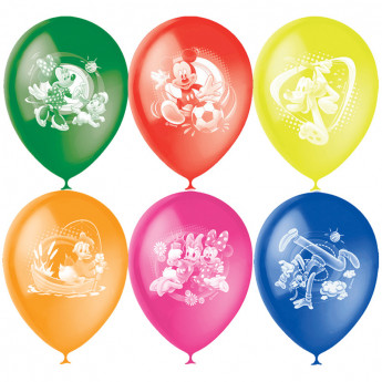 Воздушные шары, 50шт, М12/30см, "Герои Диснея", растровый рисунок
