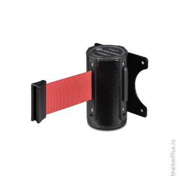 Столбик ограждения TEH_Настенный блок окрашенный с вытяж.лентой 3м красный