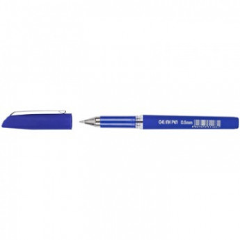 Ручка гелевая Attache синий, 0,5мм нубук. корпус, метал. клип
