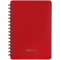 Записная книжка А6 60л. на гребне OfficeSpace 'Base', красная пластиковая обложка, 3 шт/в уп