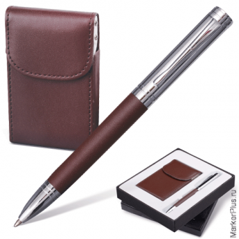 Набор GALANT "Prestige Collection": ручка, визитница, темно-коричневый, подарочная коробка, 141372