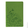 Бизнес-блокнот BRAUBERG, А5, 148х218 мм, "Feelings", кожзаменитель с тиснением, линия, 128 л., зелёный, 128040