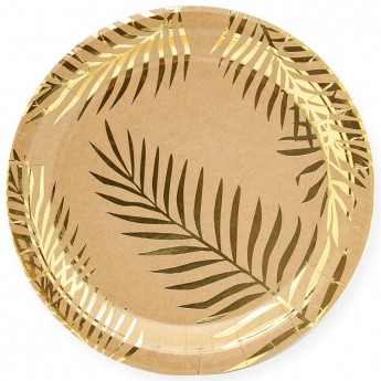 Набор тарелок (7''/18 см) Золотые листья, Крафт, 6 шт., 6225070
