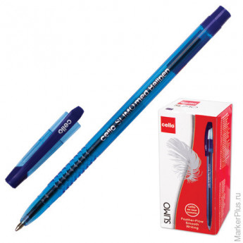 Ручка шариковая масляная CELLO "Slimo", корпус синий тонированный, толщина письма 1 мм, синяя, 305089020