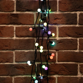 Гирлянда светодиодная Мультишарики 17,5мм, 20м, черн ПВХ, 200, RGB 303-529