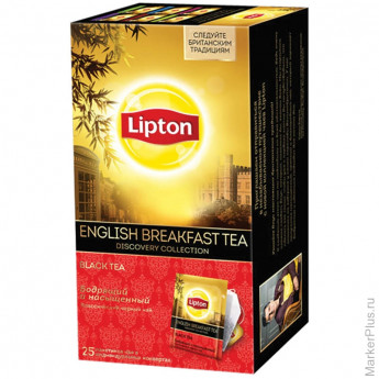 Чай Lipton Discovery English Breakfast, черный, 25 пакетиков по 2гр