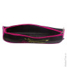Пенал-косметичка BRAUBERG, полиэстер, черно-розовый, "Стрекоза", вышивка, 21х4х8 см, 223272