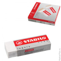 Резинка стирательная STABILO, прямоугольная, 62х22х11 мм, белая, в картонном держателе, 1186/20 10 шт/в уп