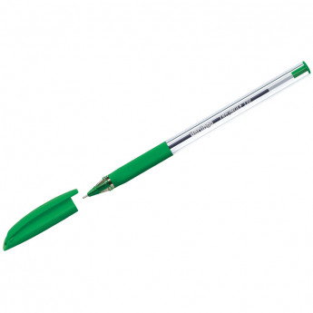 Ручка шариковая Berlingo "Triangle 110" зеленая, 0,7мм, трехгран., грип 30 шт/в уп