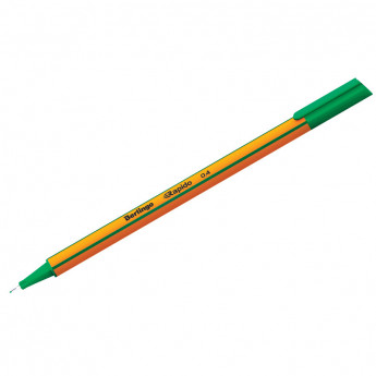 Ручка капиллярная Berlingo 'Rapido' зеленая, 0,4мм, трехгранная, 12 шт/в уп