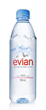 Вода минеральная Evian ПЭТ 0,5л негаз.24шт/уп, комплект 24 шт