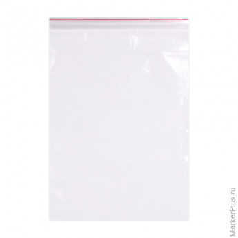 Пакеты ZIP LOCK "зиплок" ОЧЕНЬ ПРОЧНЫЕ, комплект 100 шт., 20x25 см, ПВД, 80 мкм, BRAUBERG EXTRA, 608178