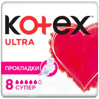 Прокладки женские гигиенические Kotex Ультра Сетч Super 8шт/уп 9425932, комплект 8 шт