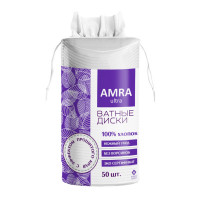 Ватные диски 50 шт., AMRA, двусторонние, ш/к 82442, 1053 Ватные диски 50 шт., AMRA, двусторонние, ш/к 82442, 1053