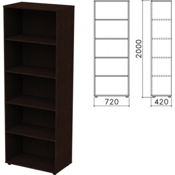 Шкаф (стеллаж) 'Приоритет', 720х420х2000 мм, 4 полки, венге, К-934, К-934 венге