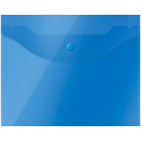 Папка-конверт на кнопке OfficeSpace, А5 (190*240мм), 150мкм, полупрозрачная, синяя, 5 шт/в уп