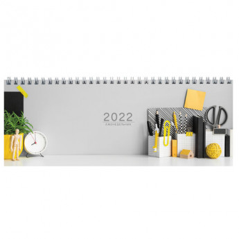 Планинг датированный 2022 (285х112 мм), STAFF, гребень, картонная обложка, 60 л., "Офис", 113356