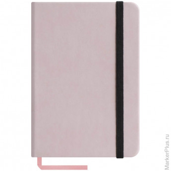 Записная книжка А6 96л., кожзам "Classic Velvet", розовый, тонир.блок, ляссе, на резинке, карман