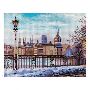 Алмазная мозаика ТРИ СОВЫ 'Старый город', 30*40см, холст, картонная коробка с пластиковой ручкой