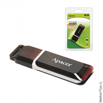 Флэш-диск 4 GB, APACER Handy Steno AH321, USB 2.0, карминно-красный, AP4GAH321R-1