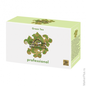 Чай AHMAD (Ахмад) "Green Tea" Professional, зеленый, 20 пакетиков для чайника по 5 г, 1588