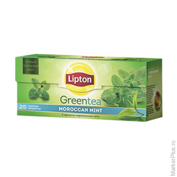 Чай LIPTON (Липтон) "Moroccan Mint", зеленый ароматизированный, 25 пакетиков по 1,4 г, 21136067