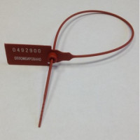 Пломба пластиковая номерная, одноразовая, 330 мм, красные, 50 шт/уп, комплект 50 шт