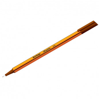Ручка капиллярная Berlingo 'Rapido' коричневая, 0,4мм, трехгранная, 12 шт/в уп