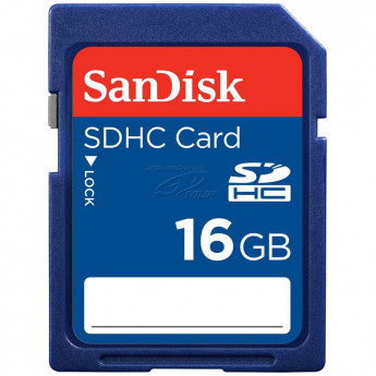 Карта памяти SanDisk SDHC 16GB, Class 4, скорость чтения 4Мб/сек (с адаптером SD)
