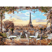 Картина по номерам 40х50 см ОСТРОВ СОКРОВИЩ 'Париж', на подрамнике, акриловые краски, 3 кисти, 662466