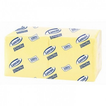 Салфетки Luscan Profi Pack 1-сл.24х24 пастель желтые 400 шт./уп., комплект 400 шт