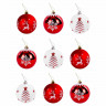Шары ёлочные 9 шт., 8 см, "Русская Зима", пластик, цвет: красный/белый, ЗОЛОТАЯ СКАЗКА, 591986