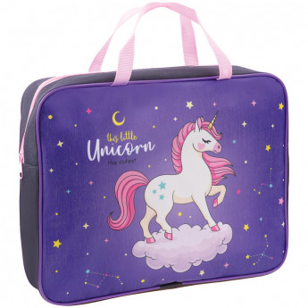 Папка с ручками А4 ArtSpace 'Unicorn', полиэстер, на молнии, 70мм
