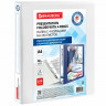 Папка ПАНОРАМА на 4 кольцах, ПРОЧНАЯ, картон/ПВХ, BRAUBERG "Office", БЕЛАЯ, 40 мм, до 250 листов, 271850