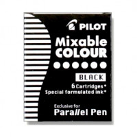 Чернила Чернильный картридж PILOT Parallel Pen черные 6 шт/уп IC-P3-S6 B, комплект 6 шт