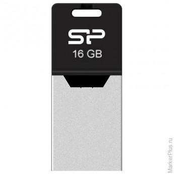 Флэш-диск 16 GB, SILICON POWER X20, OTG+USB, черный, SP16GBUF2X20V1K