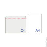 Конверты С4 (229х324 мм), отрывная лента, "Куда-Кому", 100 г/м2, КОМПЛЕКТ 50 шт., внутренняя запечатка, 1658.50